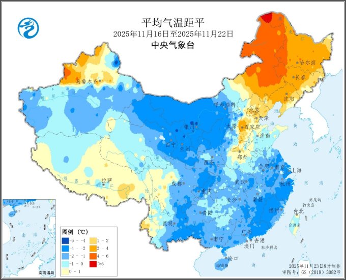 图1 全国平均气温距平