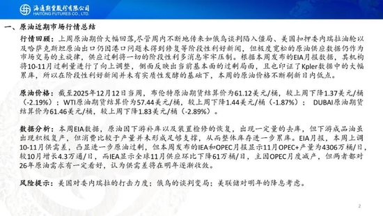 原油周报：原油供应持续承压，期货价格创下阶段新低(图2)